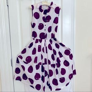 SAMANTHA SUNG Shirt Dress, Aubergine, Cotton Small